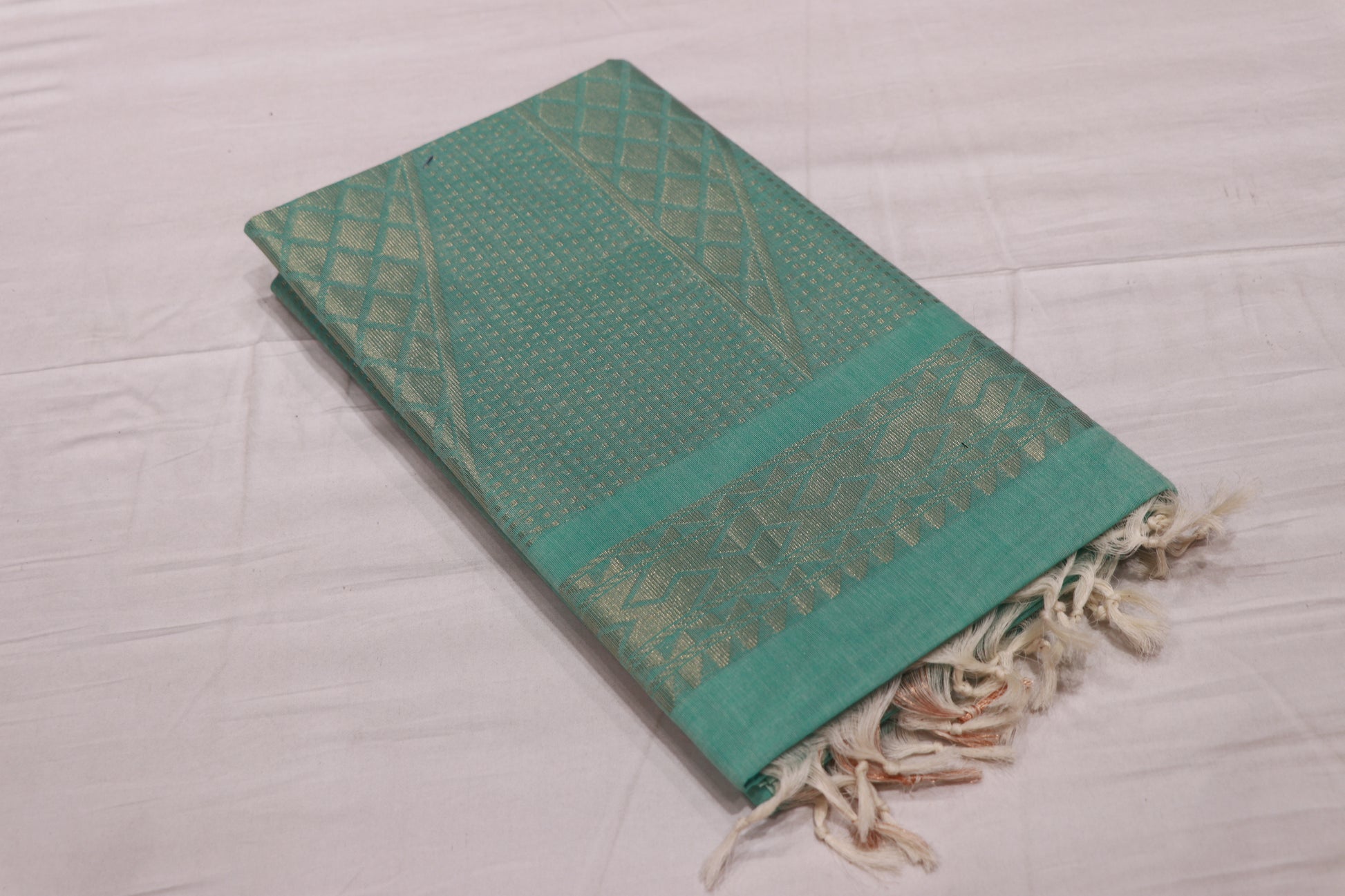 Cotton Saree Light  Green - Vaishali Silks