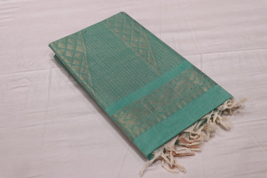 Cotton Saree Light  Green - Vaishali Silks