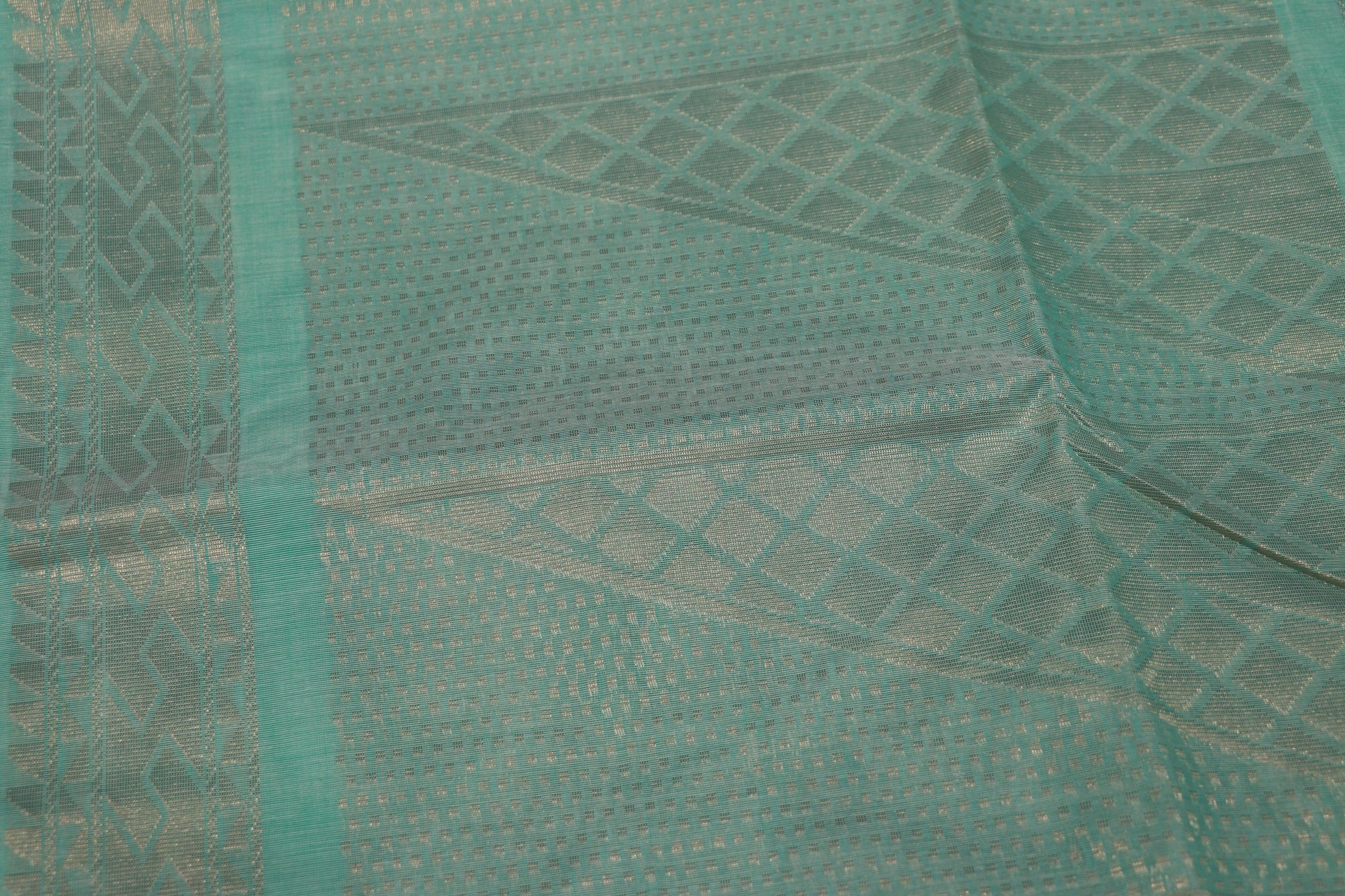 Cotton Saree Light  Green - Vaishali Silks
