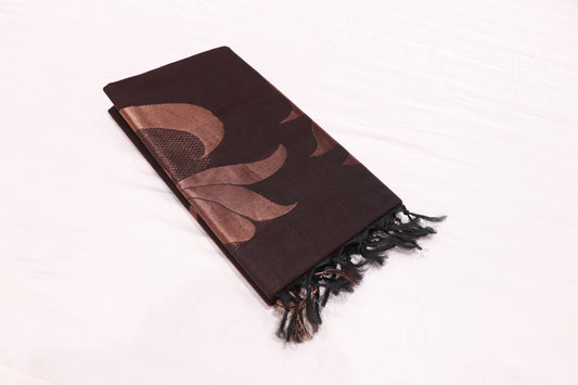 Cotton Saree  Brown Colour - Vaishali Silks