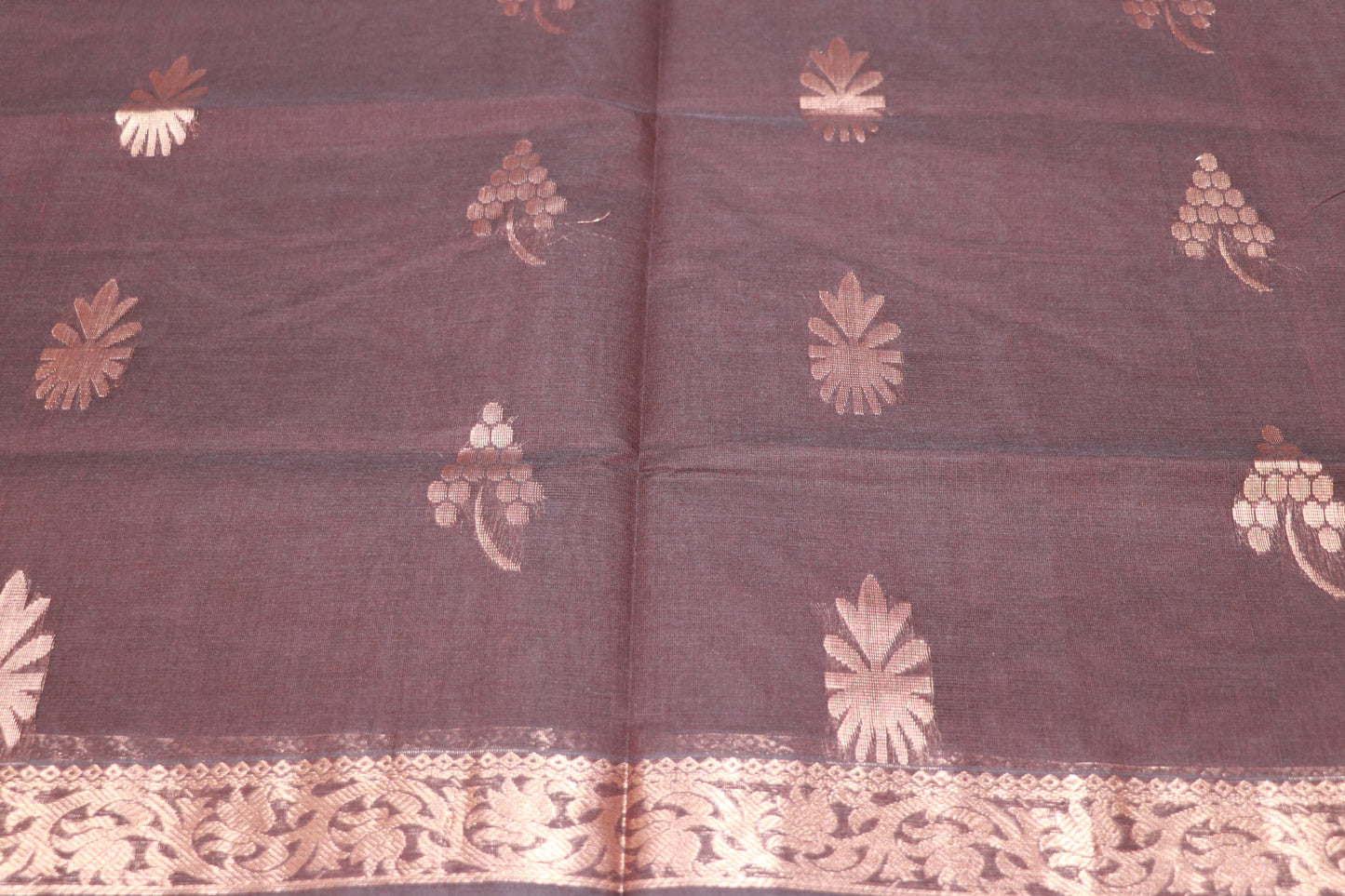 Cotton Saree  Brown Colour - Vaishali Silks