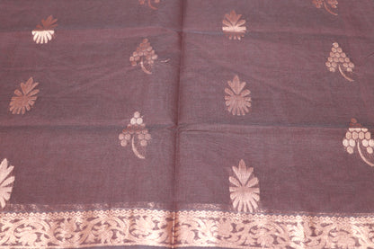 Cotton Saree  Brown Colour - Vaishali Silks