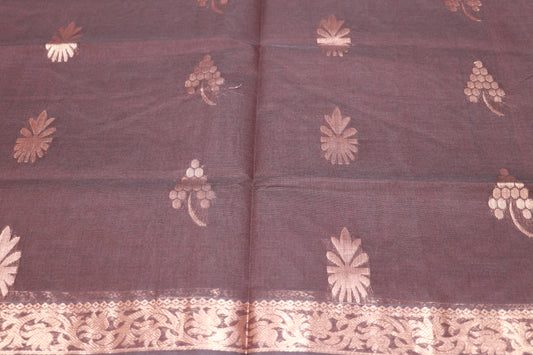 Cotton Saree  Brown Colour - Vaishali Silks