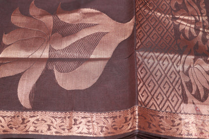 Cotton Saree  Brown Colour - Vaishali Silks
