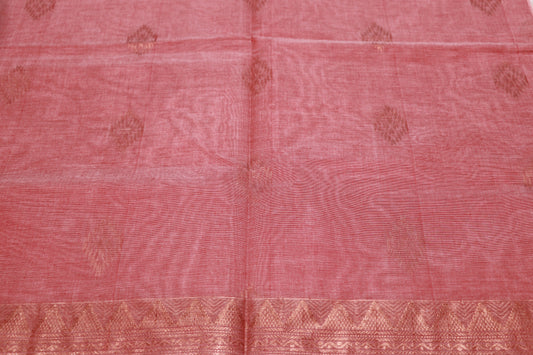 Cotton Saree  Peach Colour - Vaishali Silks