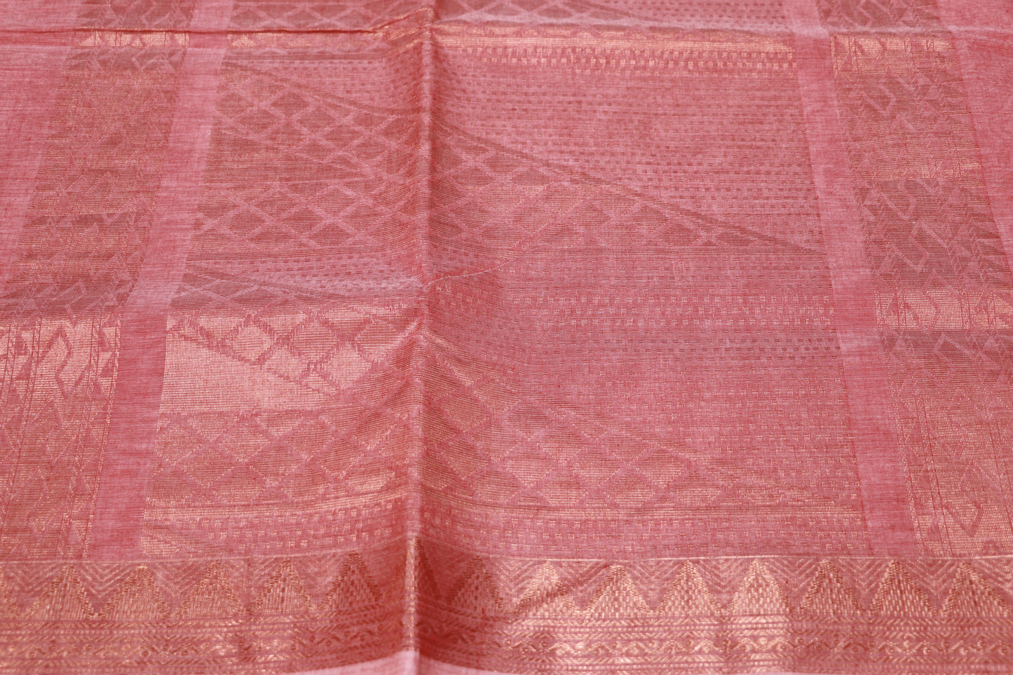 Cotton Saree  Peach Colour - Vaishali Silks