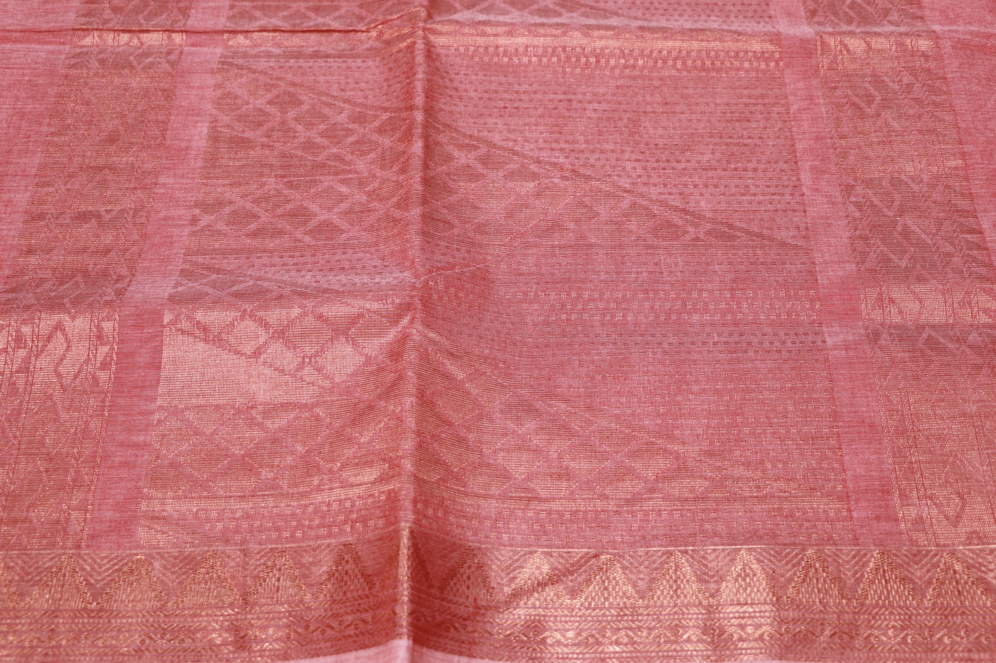 Cotton Saree  Peach Colour - Vaishali Silks