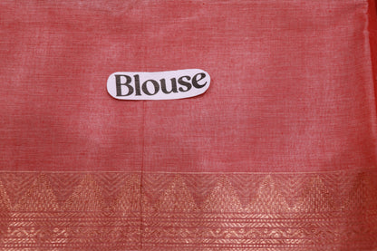 Cotton Saree  Peach Colour - Vaishali Silks