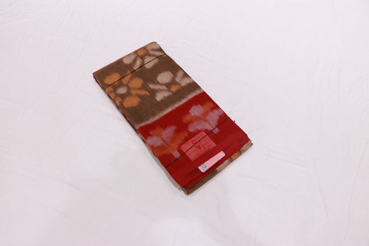 Cotton Saree  brown  colour - Vaishali Silks