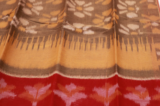 Cotton Saree  brown  colour - Vaishali Silks