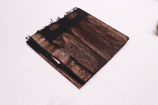 Cotton Saree black colour - Vaishali Silks
