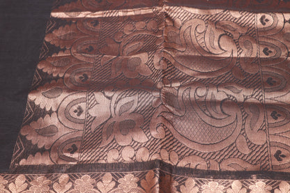 Cotton Saree black colour - Vaishali Silks