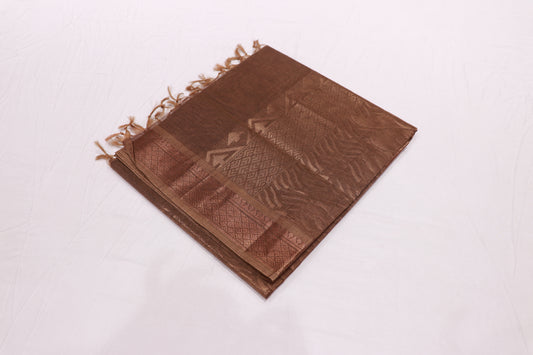 Cotton Saree brown  colour - Vaishali Silks