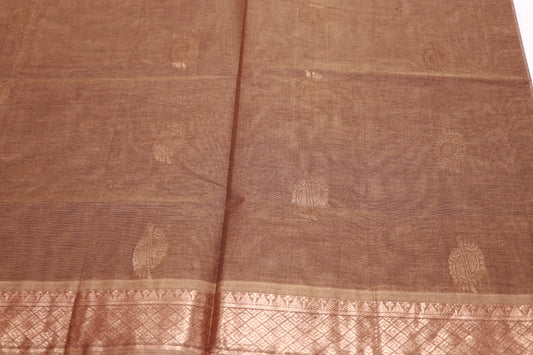 Cotton Saree brown  colour - Vaishali Silks
