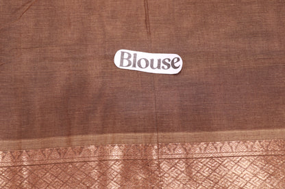 Cotton Saree brown  colour - Vaishali Silks