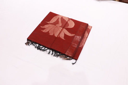 Cotton Saree red colour - Vaishali Silks