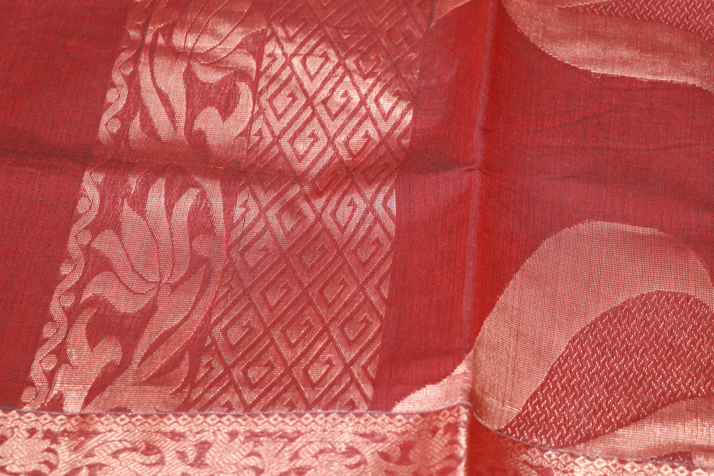 Cotton Saree red colour - Vaishali Silks