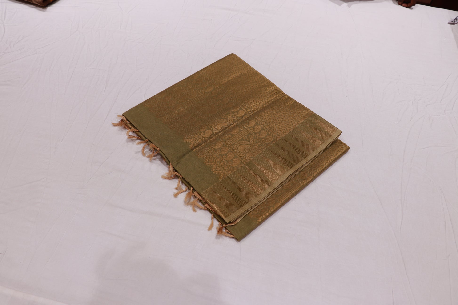Cotton Saree  green colour - Vaishali Silks
