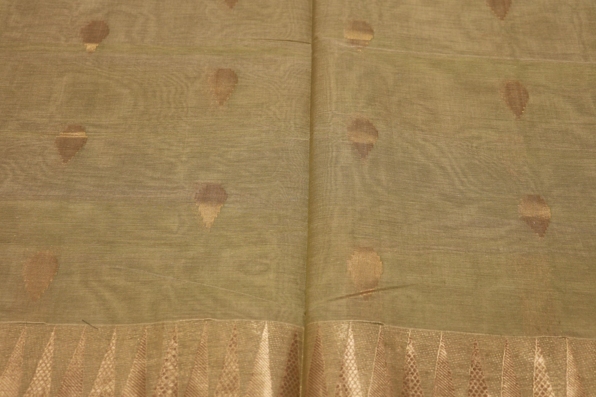 Cotton Saree  green colour - Vaishali Silks