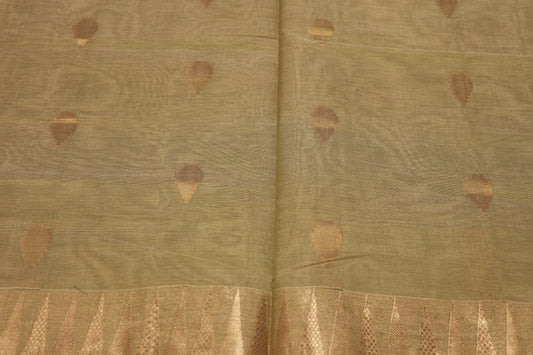 Cotton Saree  green colour - Vaishali Silks