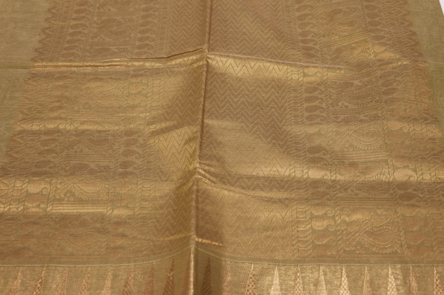 Cotton Saree  green colour - Vaishali Silks