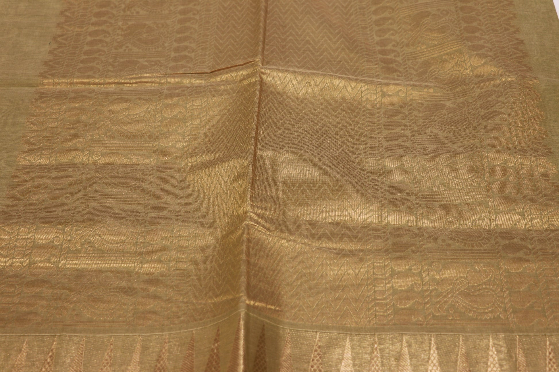 Cotton Saree  green colour - Vaishali Silks