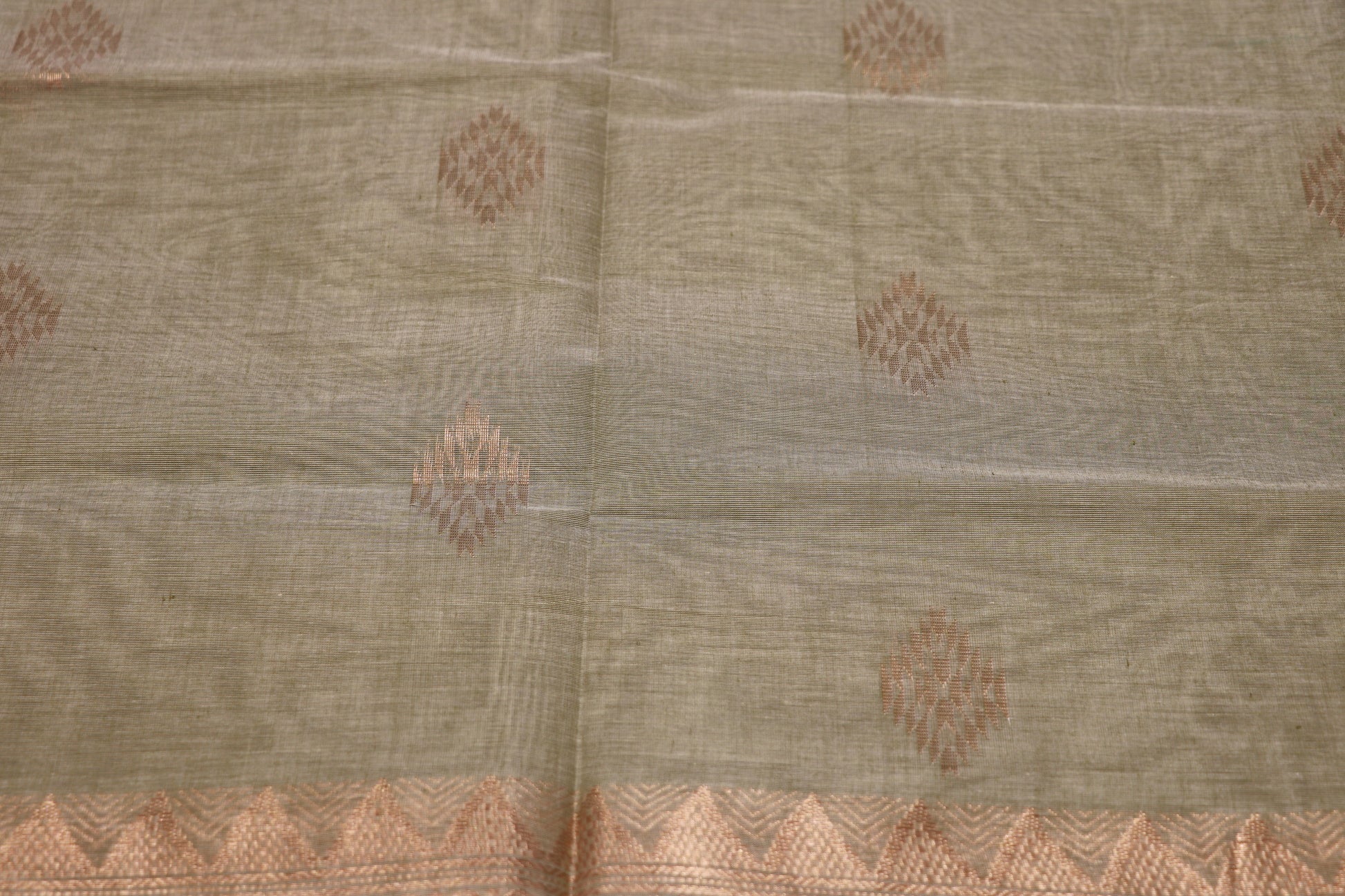 Cotton Saree green colour - Vaishali Silks
