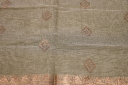 Cotton Saree green colour - Vaishali Silks