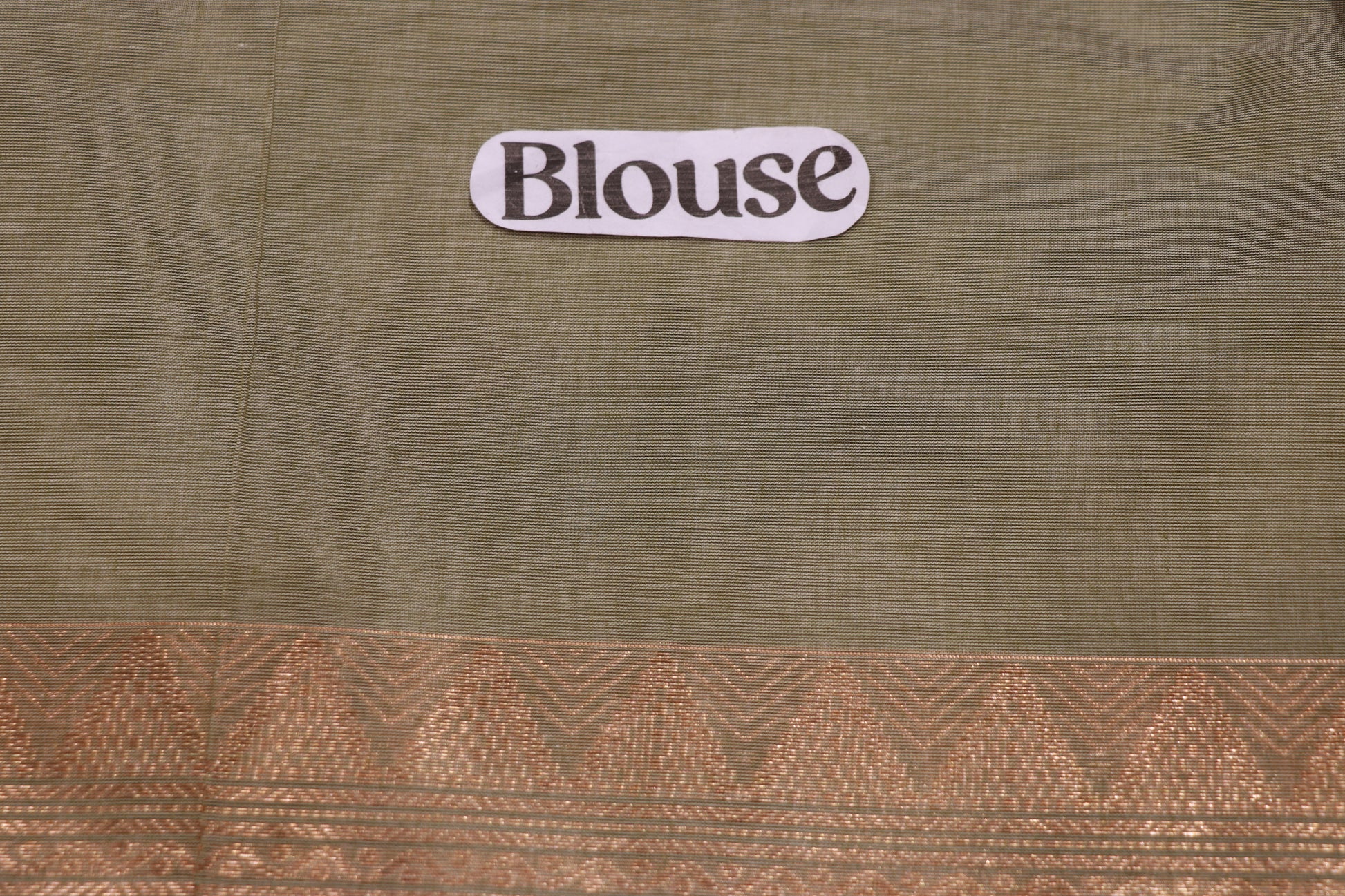 Cotton Saree green colour - Vaishali Silks
