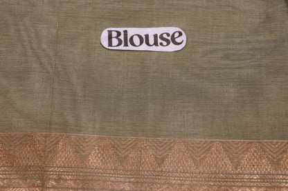 Cotton Saree green colour - Vaishali Silks
