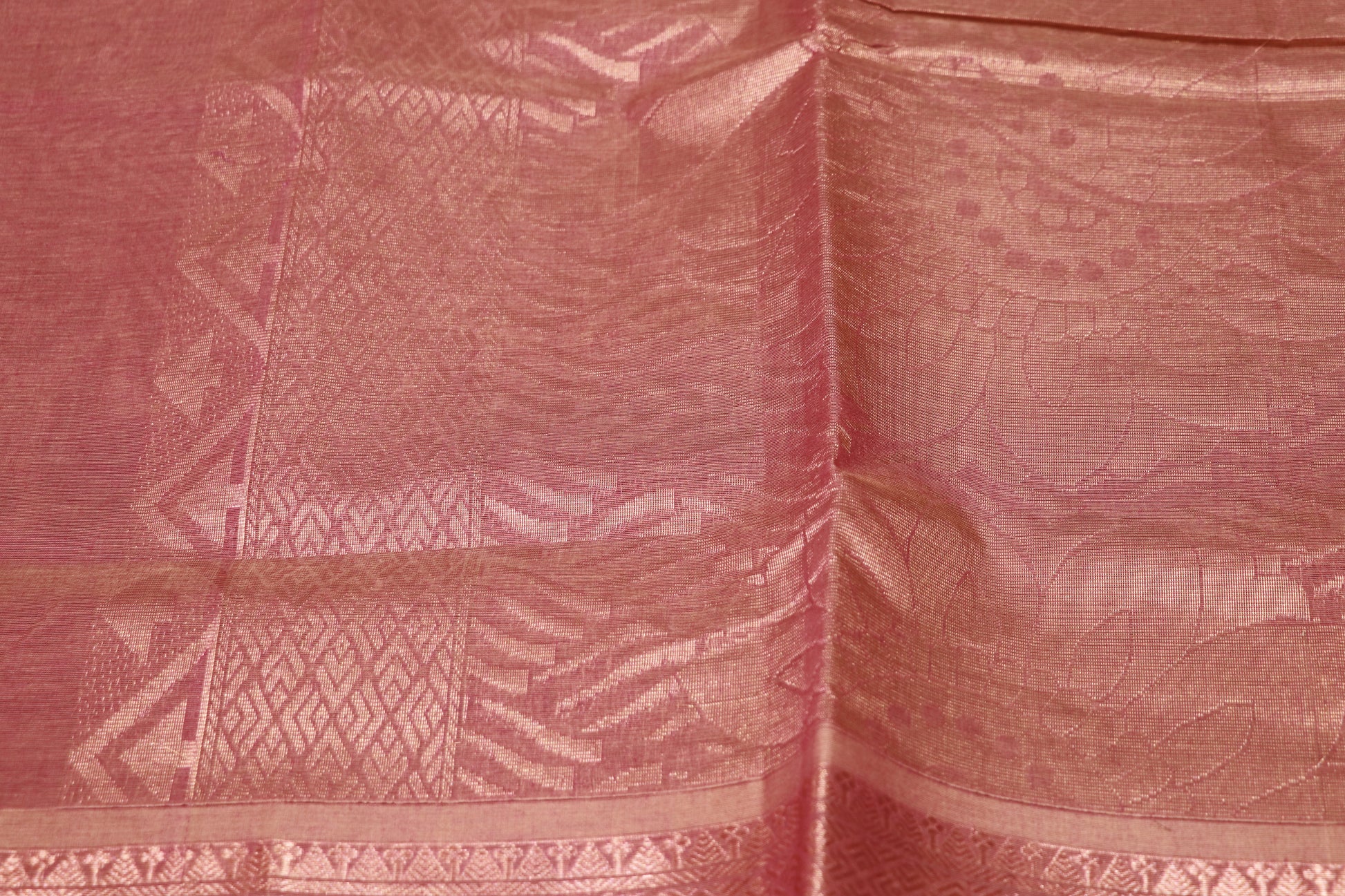 Cotton Saree light pink  colour - Vaishali Silks