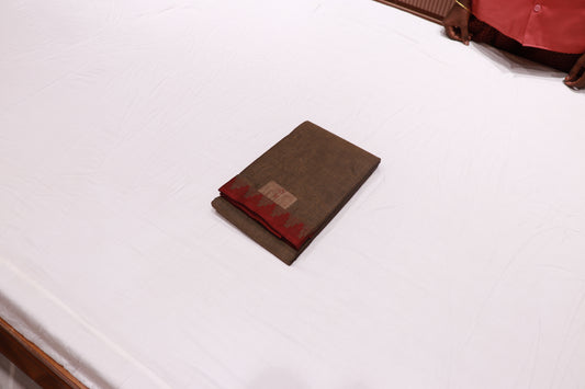 Cotton Saree Brown Colour - Vaishali Silks