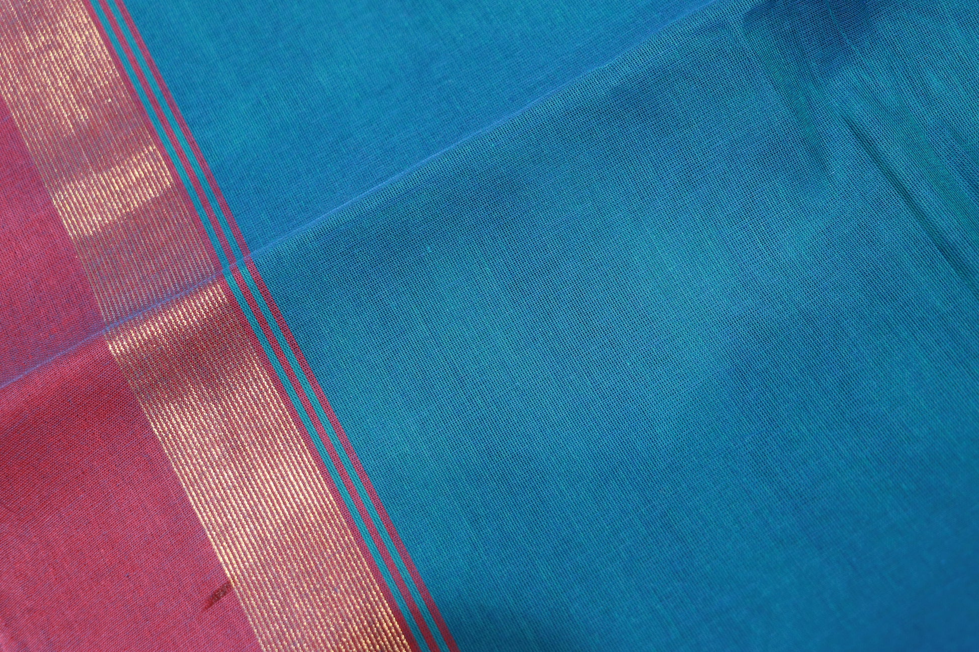 Cotton Saree  Blue  Colour - Vaishali Silks