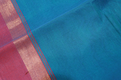 Cotton Saree  Blue  Colour - Vaishali Silks