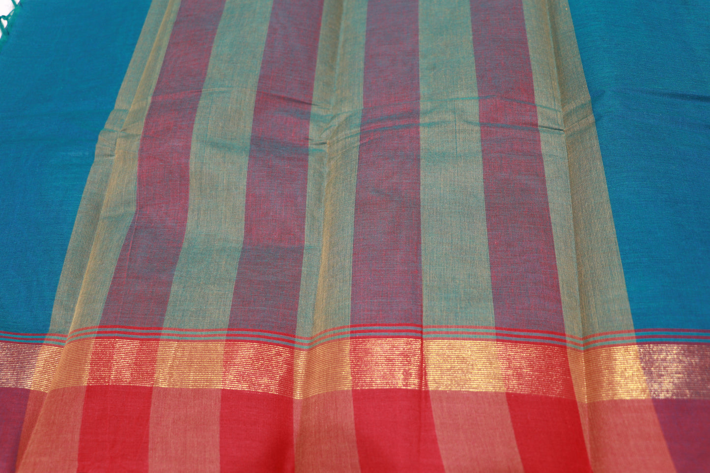 Cotton Saree  Blue  Colour - Vaishali Silks