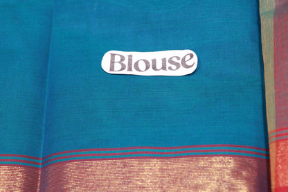 Cotton Saree  Blue  Colour - Vaishali Silks