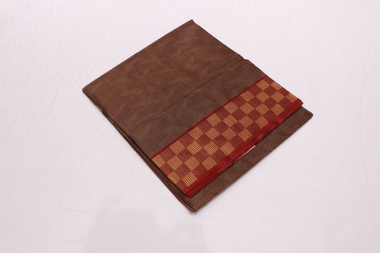 Cotton  saree  Brown  Colour - Vaishali Silks