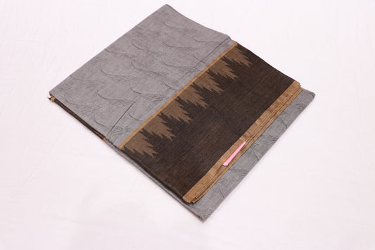 Cotton  saree Gray Colour - Vaishali Silks