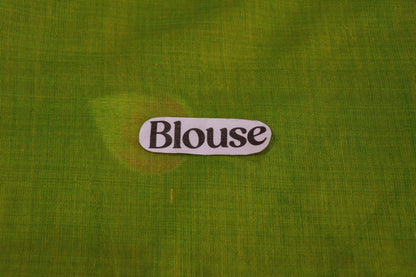Linen Saree Parrot Green  Colour - Vaishali Silks