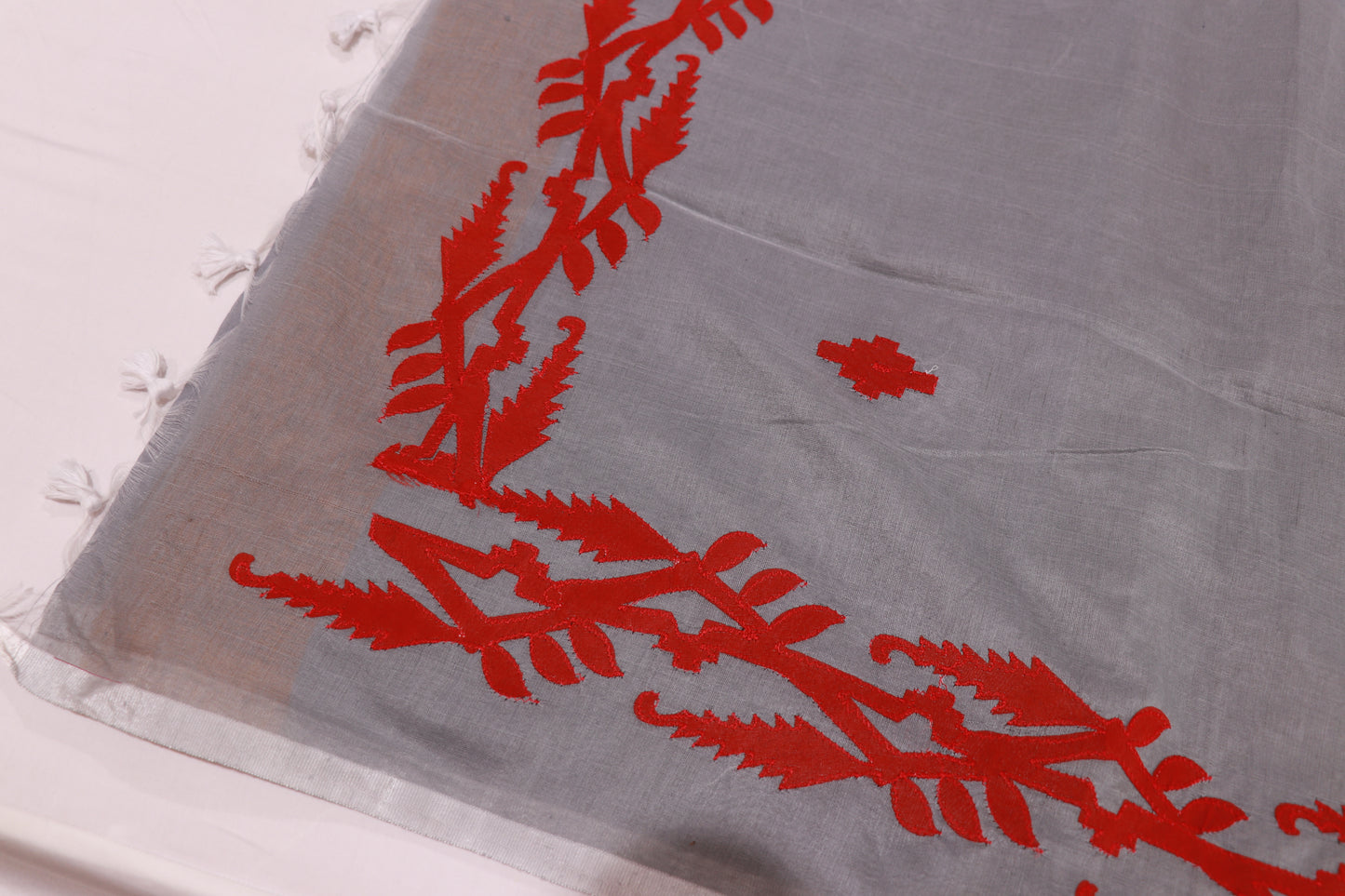 Linen Saree Gray Colour - Vaishali Silks