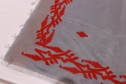 Linen Saree Gray Colour - Vaishali Silks