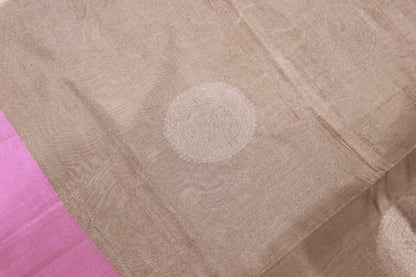 Pure Silk Tissue Saree Half White With Pink Colour - Vaishali Silks