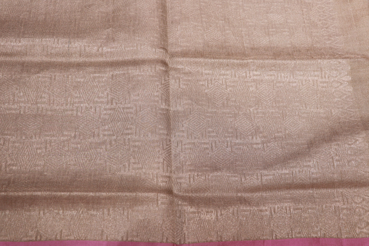 Pure Silk Tissue Saree Half White With Pink Colour - Vaishali Silks