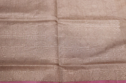 Pure Silk Tissue Saree Half White With Pink Colour - Vaishali Silks