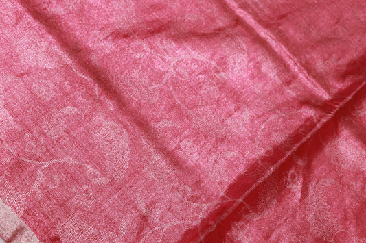 Pure Silk Tissue  Saree Pink  Colour - Vaishali Silks