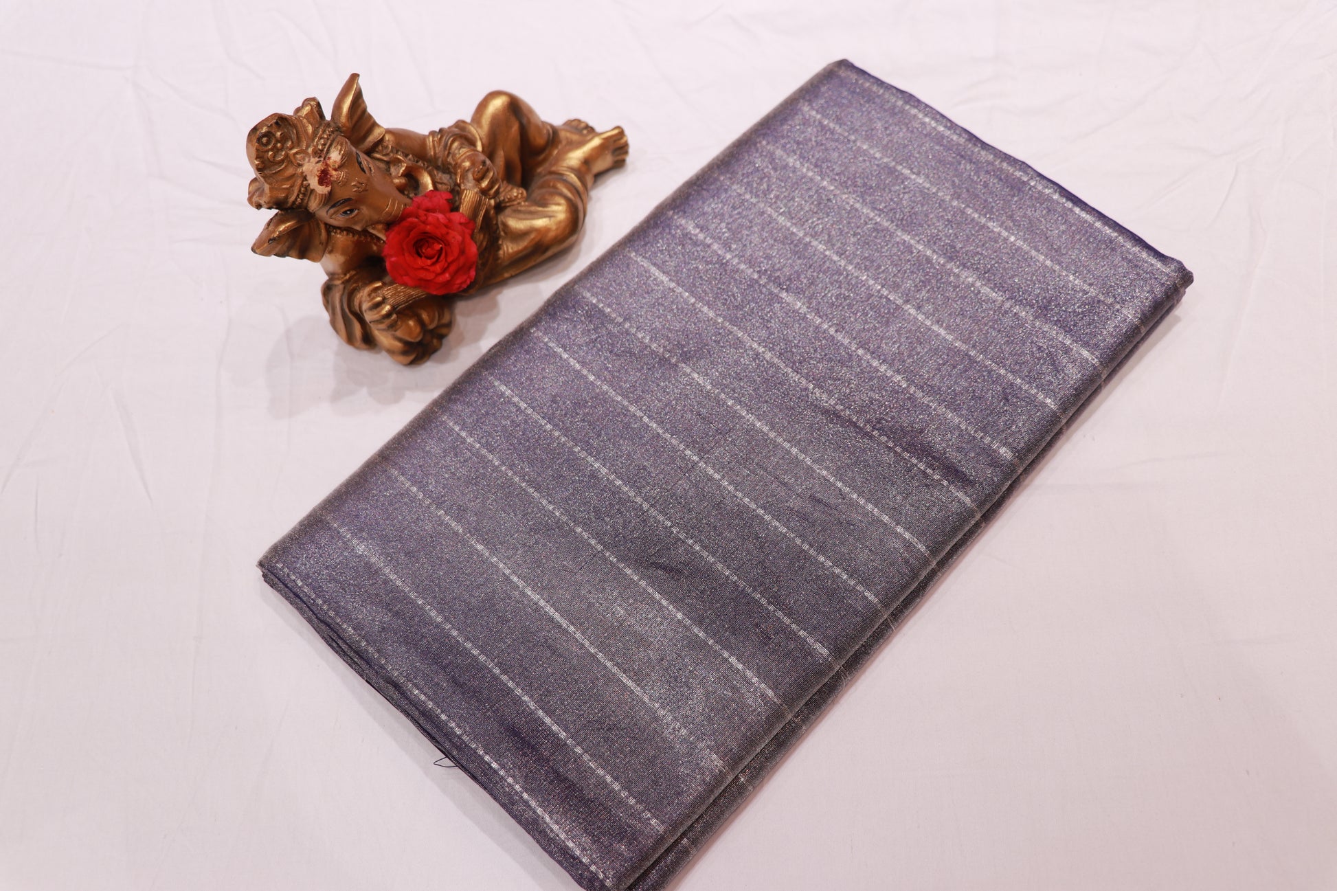 Pure Silk  Tissue  Saree  Dark Blue Colour - Vaishali Silks