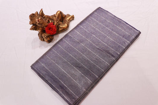 Pure Silk  Tissue  Saree  Dark Blue Colour - Vaishali Silks