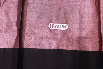 Pure Silk Tissue Saree  Brown  with  Black Colour - Vaishali Silks