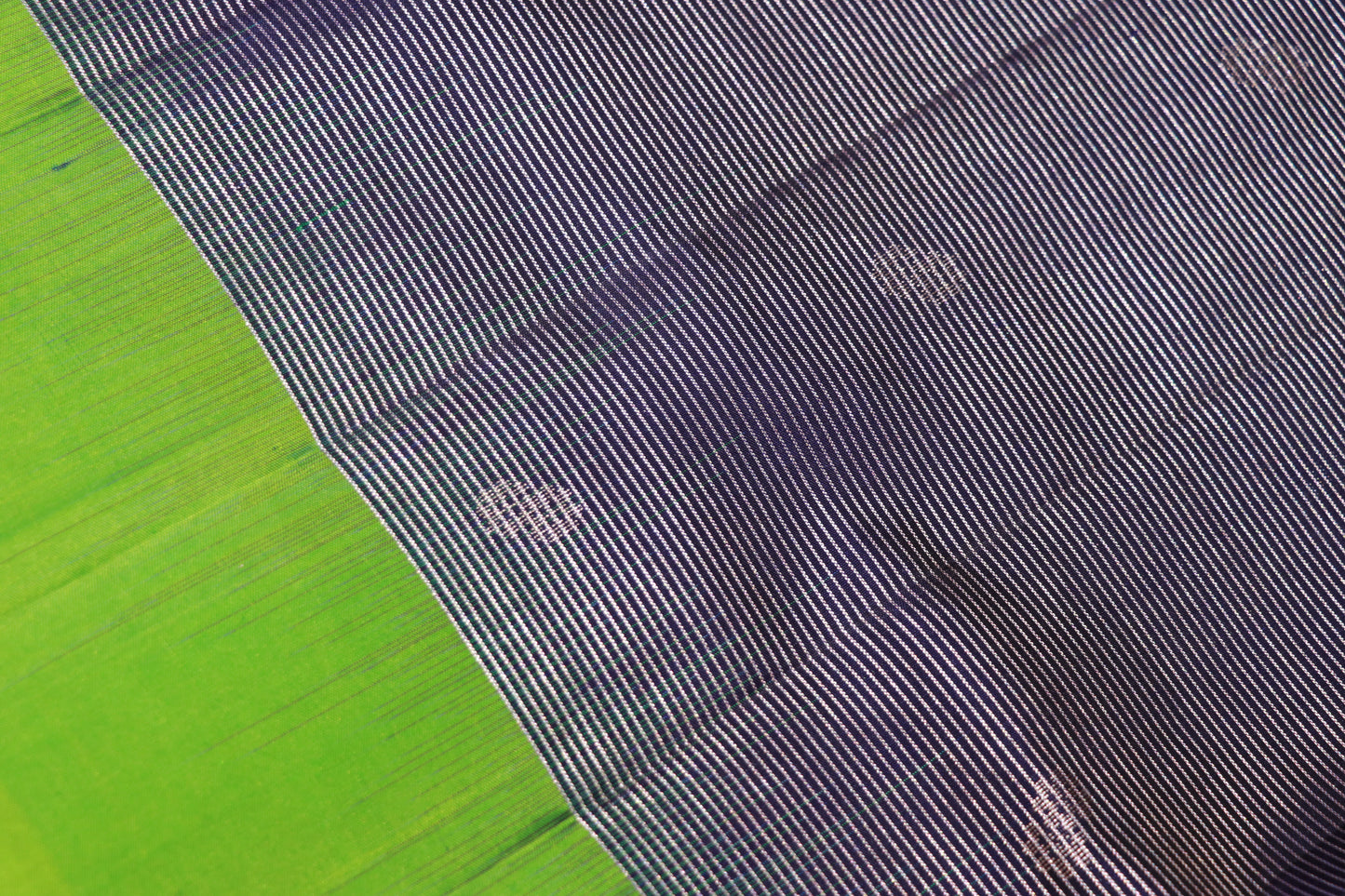 Pure Silk Tissue Saree  Dark Blue With  Parrot Green Colour - Vaishali Silks