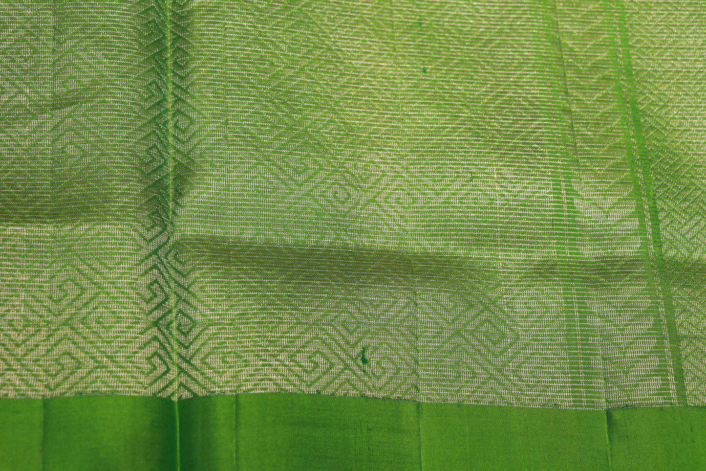 Pure Silk Tissue Saree  Dark Blue With  Parrot Green Colour - Vaishali Silks